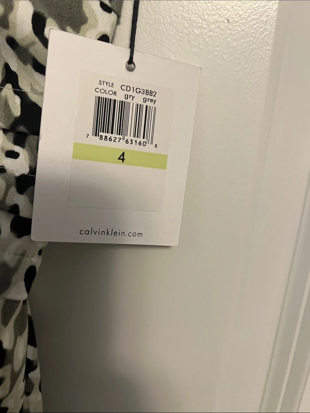 Calvin Klein Black and White Leopard-Print Spaghetti Strap Mini Dress